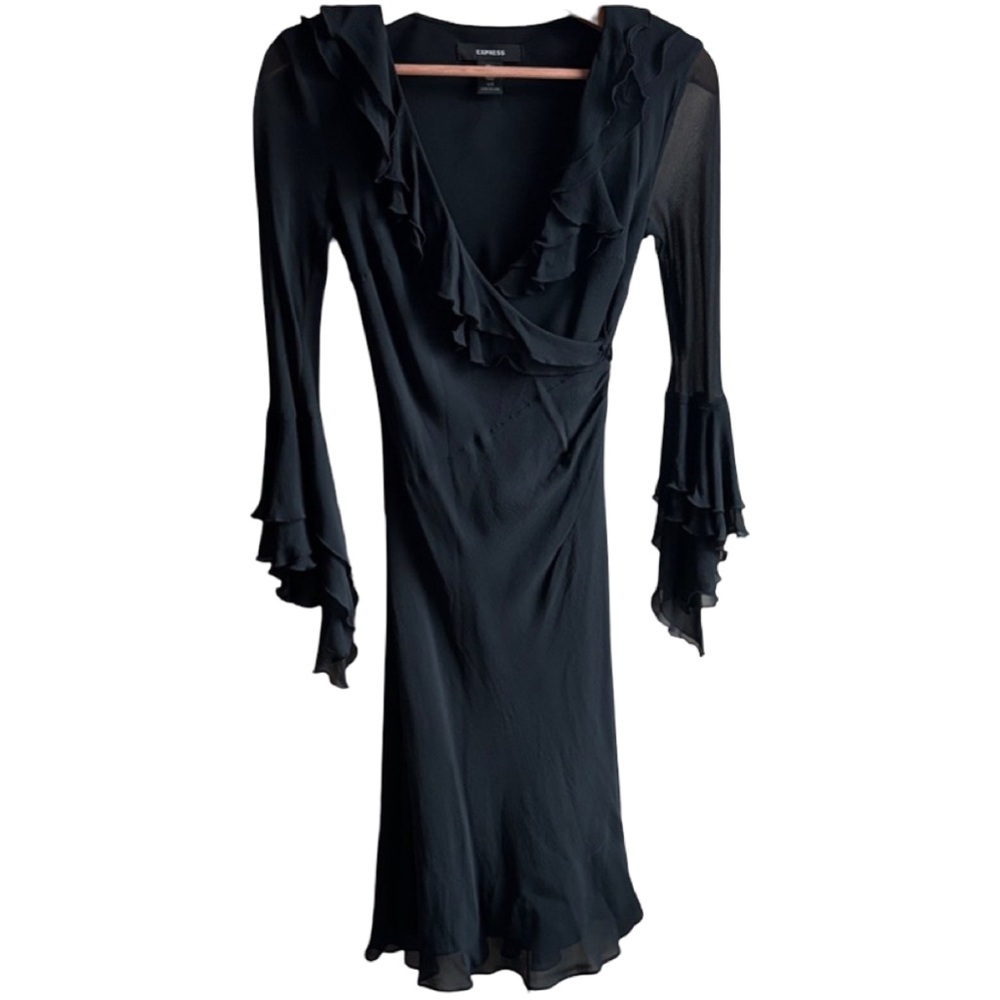 EXPRESS FLUTTER Ruffle Dress GOTH COCKTAIL SIZE 1/2-pls read priced to sell